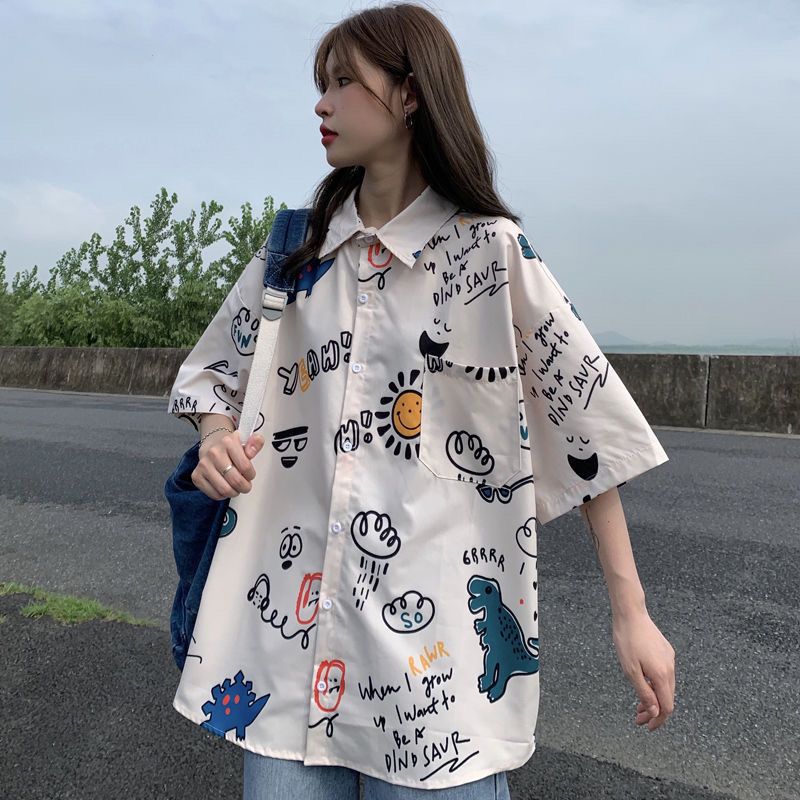 Hong Kong style short-sleeved shirt women's summer thin section design sense niche shirt very fairy girl French chic top clothes