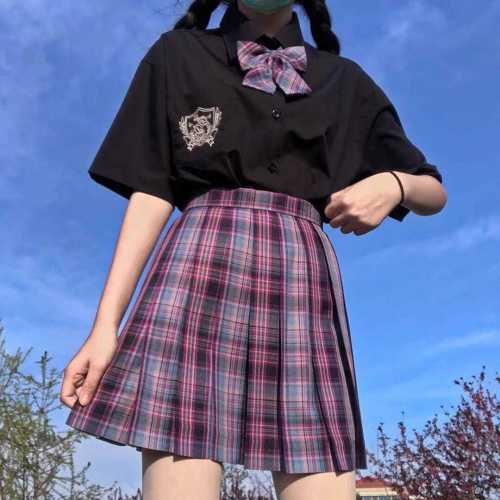 jk shirt female student Korean version loose short-sleeved summer DK uniform top loose and versatile Japanese black BF couple