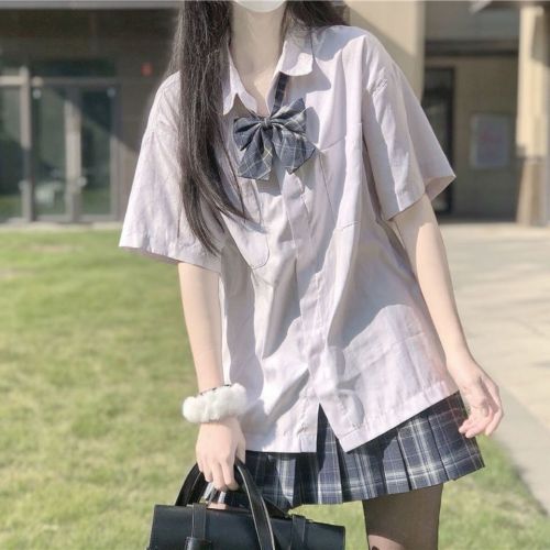 2022 summer new shirt female student Korean version loose all-match small fresh jk uniform fashion top ins tide