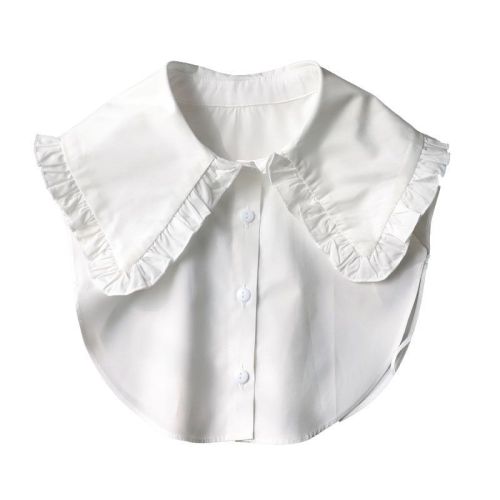 Spring and Autumn Doll Collar Ruffle False Collar Female Multifunctional Fake Collar Solid Color Versatile Large Pointed Collar Fake Shirt