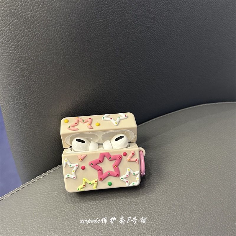 ins color wave dot star suitable for Apple airpods pro2 wireless bluetooth headset protective case 2 generation 3 shell 1