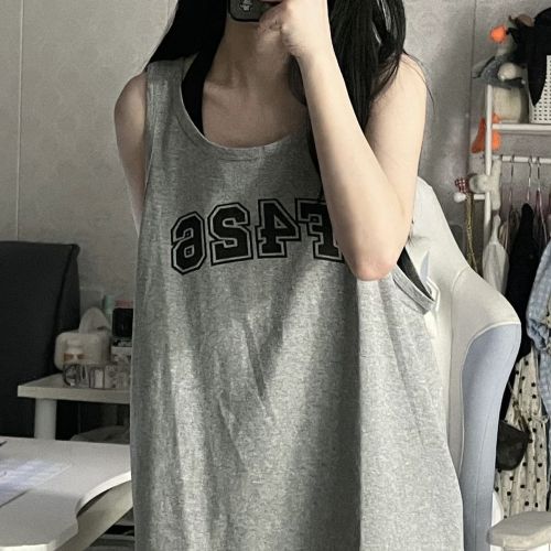 Guochao brand couple hip-hop summer  new basic letter printing 426 sports loose casual vest