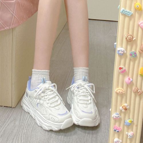 2023 New Spring and Autumn Running Shoes Trendy Women's Shoes All-match Casual Sports Shoes Women's Thick-soled Heightened Daddy Shoes