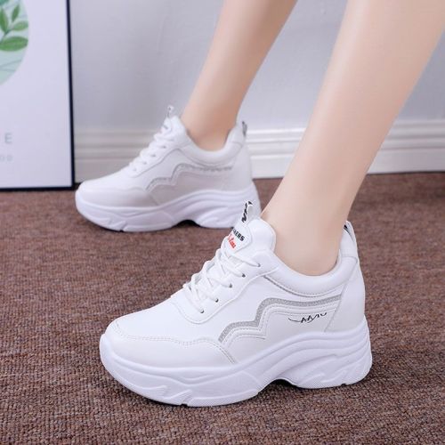 Inner heightened daddy shoes women's net red all-match 2022 spring and autumn new thick-soled leather sports shoes casual shoes women
