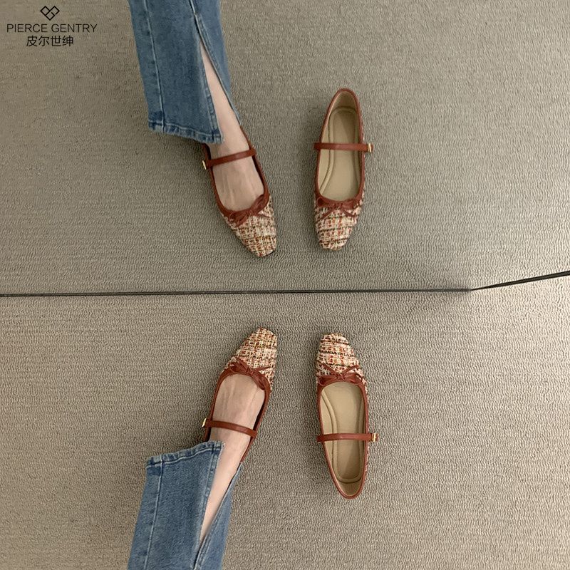 Pierre Shishen's small fragrance style Mary Jane shoes women's spring new 2023 French style gentle evening with skirt Doudou single shoes
