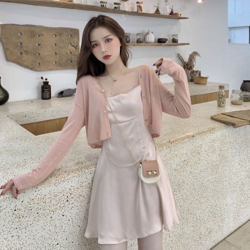 Large size fat mm300 catties cardigan jacket women's knit short small shawl ice silk sunscreen blouse thin section outside