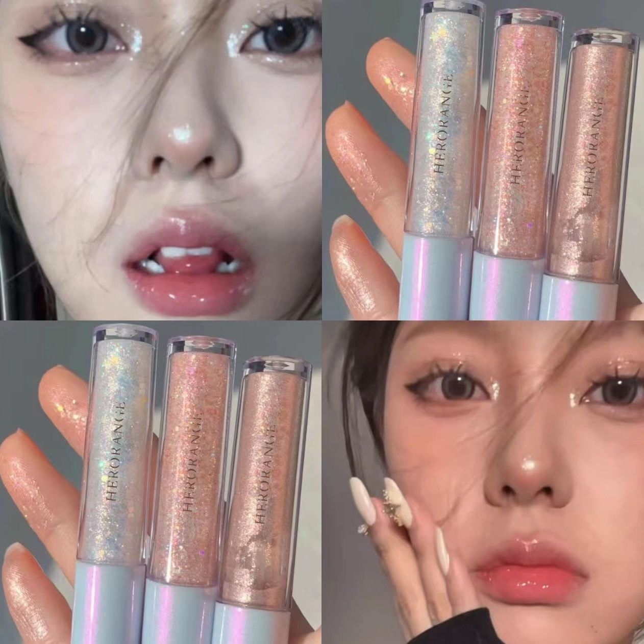 Fairy Powder Pearl~Broken Diamond Liquid Eye Shadow Lying Silkworm A Drop of Tears Sequins Super Shiny Glitter Powder Pearl Brightening Liquid