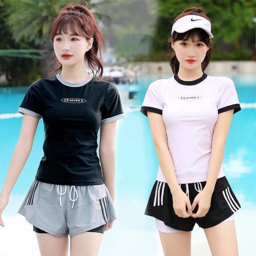 Hot Spring Swimsuit Female  New Fashion Conservative Junior High School Split Sports Swimsuit Cover Belly Slim Swimsuit