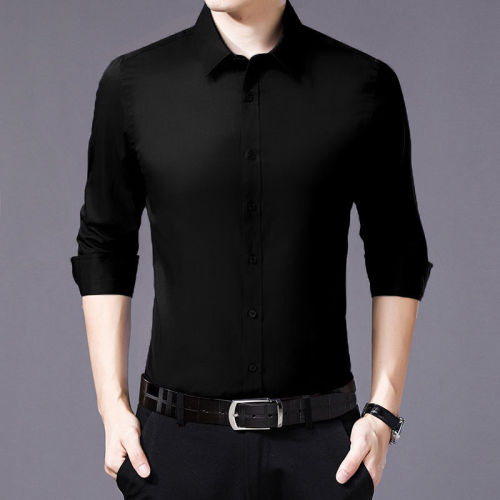 Spring and autumn new shirt men's long-sleeved Korean version of black business professional casual shirt men's clothing trendy shirt