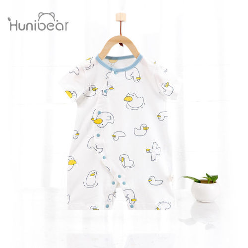 Baby jumpsuit summer thin section baby short-sleeved romper climbing clothes pure cotton summer clothes newborn clothes air-conditioning clothes