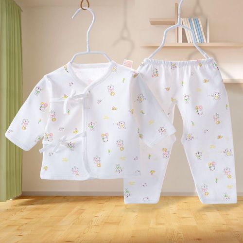 Newborn 0-3-6 months monk clothing pure cotton long underwear suit spring and autumn newborn baby clothes summer thin section
