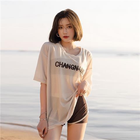 Sports new  split swimsuit women's belly-covering thin conservative student blouse three-piece hot spring swimsuit
