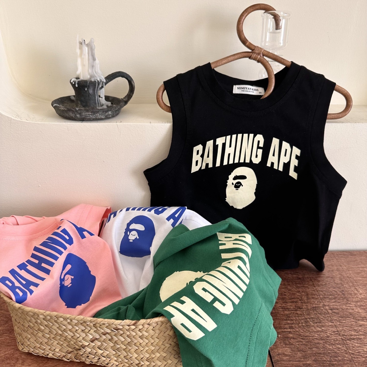 Children's vest 2023 summer new boys and girls cartoon tide brand cotton T-shirt baby Japanese sleeveless t-shirt