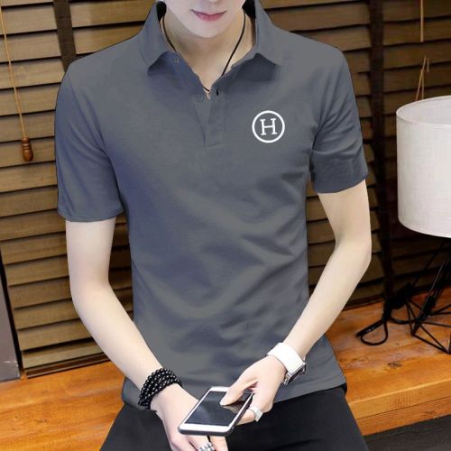Summer men's short-sleeved t-shirt trendy lapel top middle-aged and young POLO shirt men's half-sleeved bottoming sweatshirt 1/2 piece