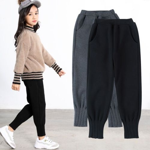 Autumn and winter new children's harem trousers and trousers with bundled feet
