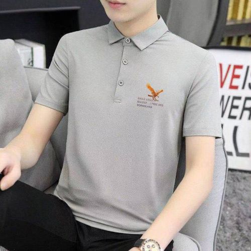 Summer men's lapel short-sleeved t-shirt middle-aged and young Polo shirt loose men's casual half-sleeved T-shirt sweatshirt 1/2 piece