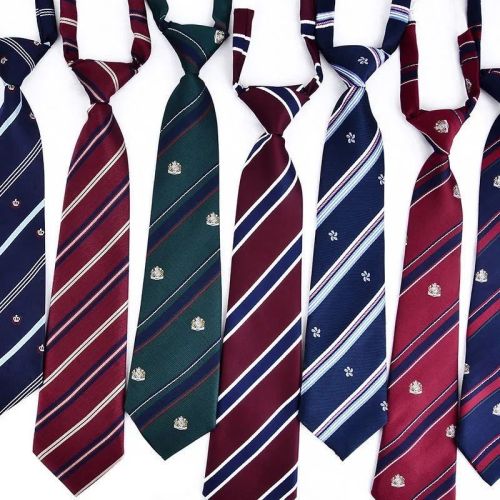 jk Japanese tie female student college wind lazy knot-free red blue striped uniform dk shirt male trend