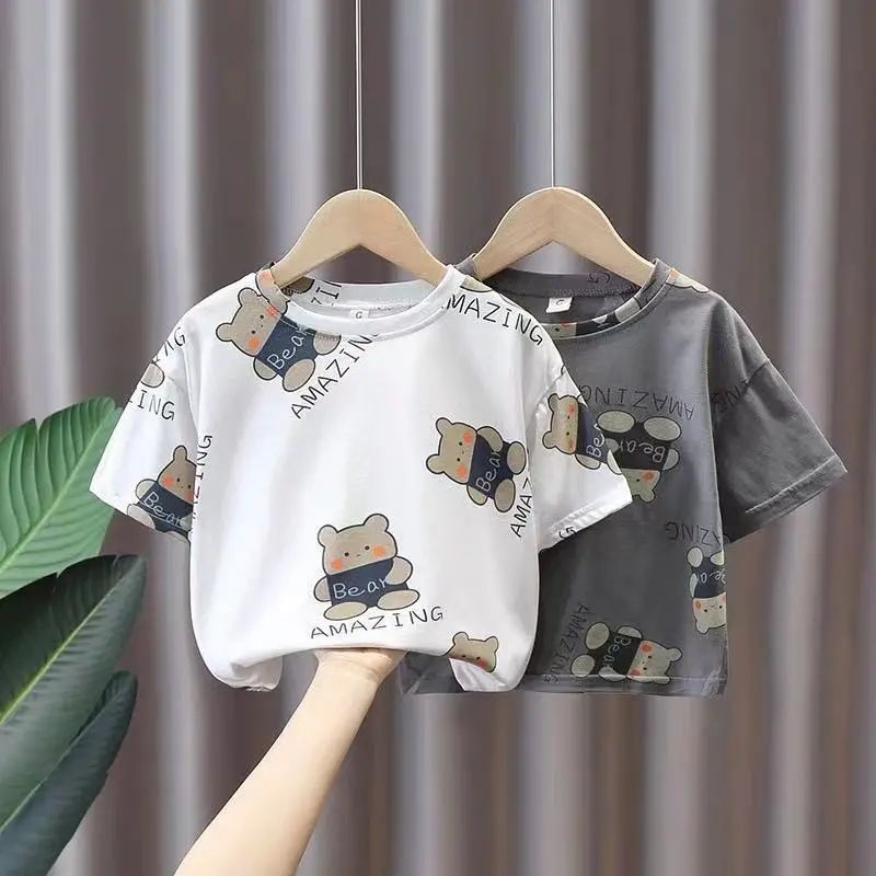 Children's short-sleeved T-shirt Korean version summer new children's clothing boy baby half-sleeved top foreign style all-match T-shirt tide