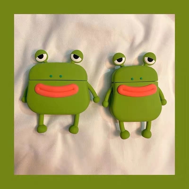 Cute funny frog suitable for airpods 1/2 generation wireless bluetooth earphone shell 3 generation pro protective cover cartoon