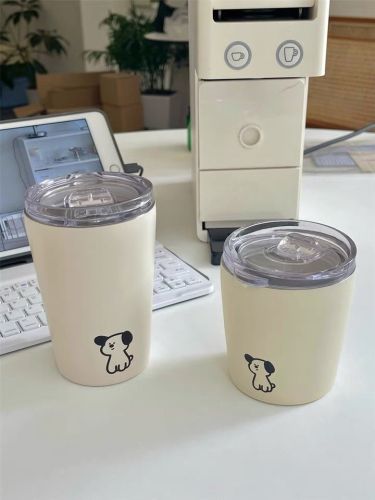 Cute puppy American coffee cup office ins wind stainless steel frosted cold insulation cup high-value cup