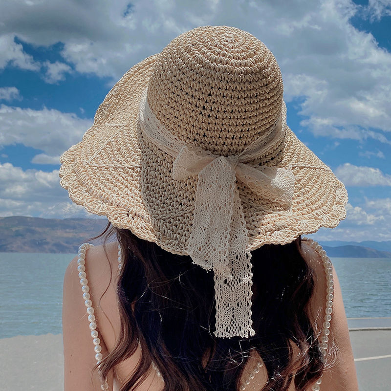 2022 Straw Hat Seaside Beach Hat Women's Summer Temperament Versatile Fashion Sun Hat Sunscreen UV Protection Sunshade Hat