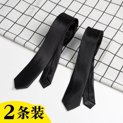 Black JK zipper tie female student shirt uniform accessories solid color hand-made DK men's Korean style trend college style