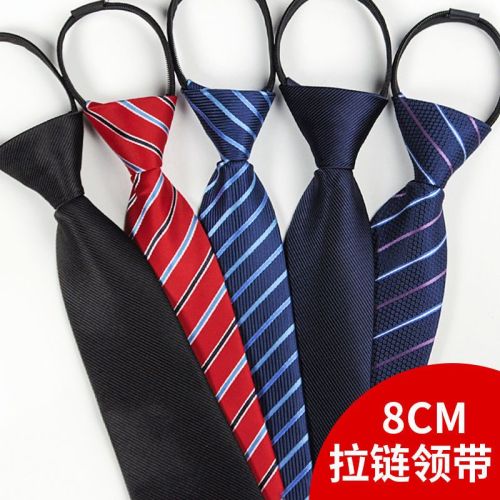 Black tie men's shirt suit formal suit business stripe zipper lazy man free from knotting one pull the groom best man