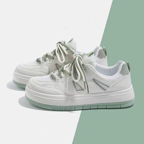 High-end Hong Kong style mesh surface casual shoes  spring new small white shoes female students niche trendy shoes board shoes