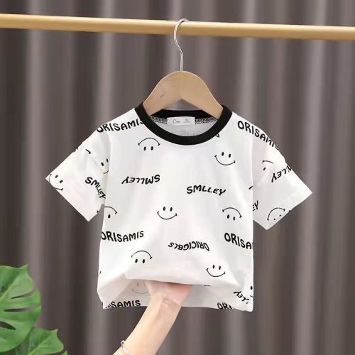 Boys' summer clothes  new t-shirt baby short-sleeved summer children's clothes cotton tops Korean version 1-7 years old