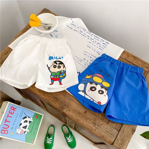 Cotton children's clothing male baby middle and small children 2023 summer new Korean version of sports thin Crayon Shin-chan cartoon shorts