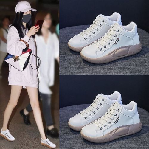 New Korean version of high-top white shoes raw all-match platform shoes women's sports shoes