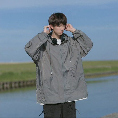 Sun protection clothing men's summer fashion breathable hooded West Coast oversize couple casual all-match jacket jacket
