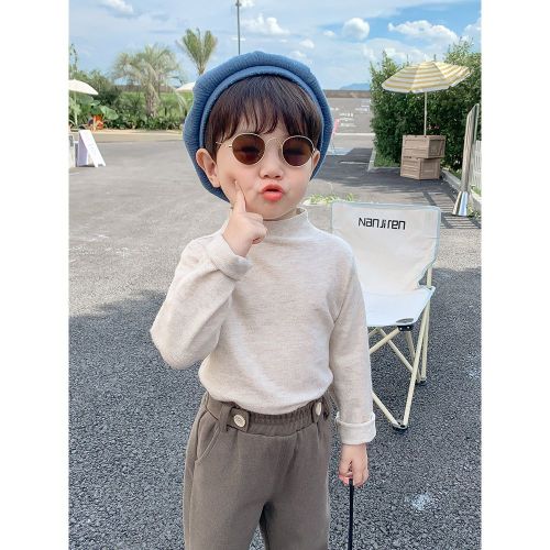 Children's bottoming shirt spring and autumn thin half-high collar children's autumn tops baby autumn clothes boys long-sleeved T-shirts