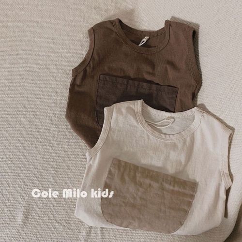 2023 new handsome Korean version of the baby boys fashion tops all-match children's vest girls foreign style summer t-shirts