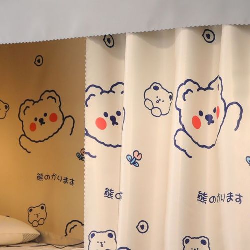 Thickened blackout cloth bed curtain dust-proof roof student dormitory upper and lower bunk curtain girl curtain dormitory single bed