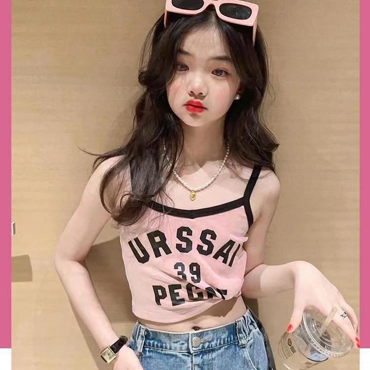 Girls sling pure cotton little girl sling summer baby sleeveless bottoming foreign style children's thin section spring and autumn inner wear