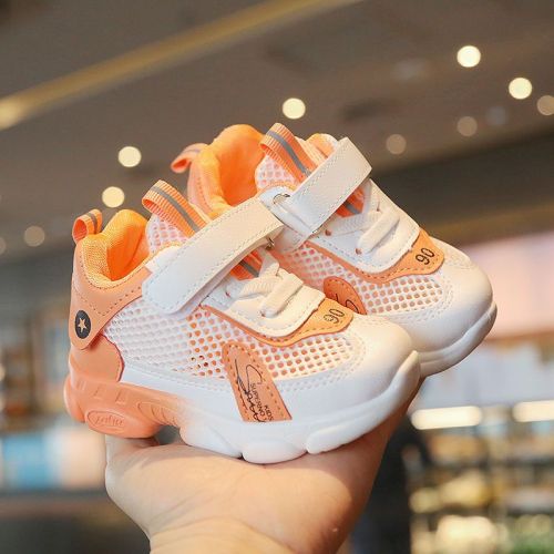Children's sports shoes hollowed out 2023 summer girls' white shoes breathable boys mesh shoes soft bottom baby baby toddler shoes