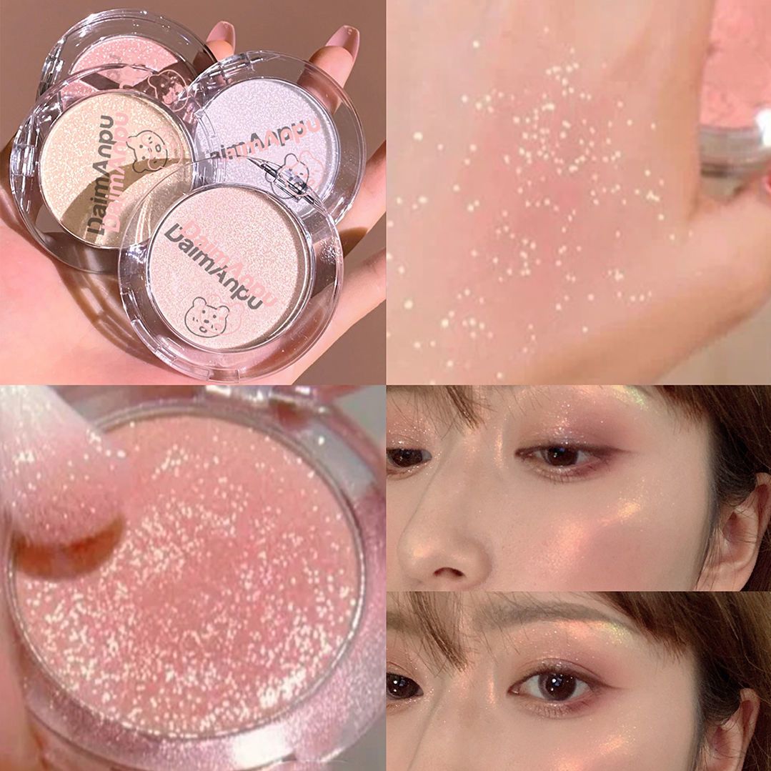 High-value Bear Afternoon Time High-gloss Powder Repair Face Brighten Pearlescent Fine Flash Diamond Light Sensation Student Parity