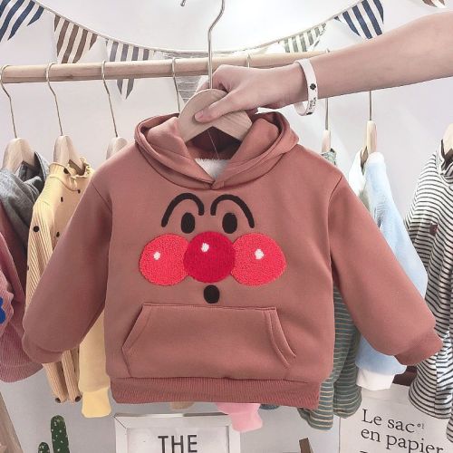 Baby thickened sweater foreign style girls winter clothes 2023 new 3 boys plus cashmere 0-1 year old baby warm top winter
