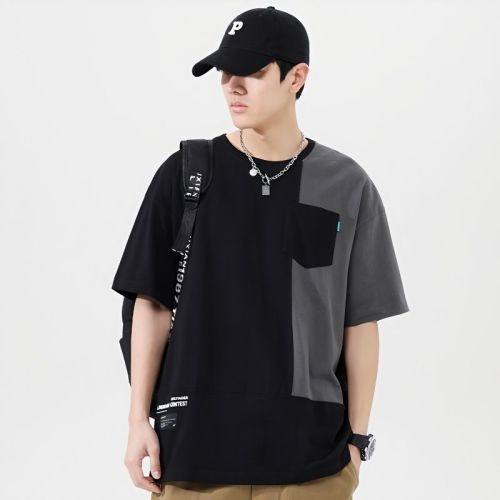 Summer short-sleeved t-shirt men's loose fashion ins trend all-match couple letter print half-sleeve t-shirt tide brand top
