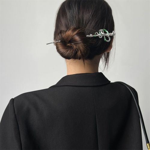 New White Snake Legendary Green Snake Hairpin Women's New Chinese Style National Trend Light Luxury Niche High-end Sense of Back of the Head Pan Hairpin