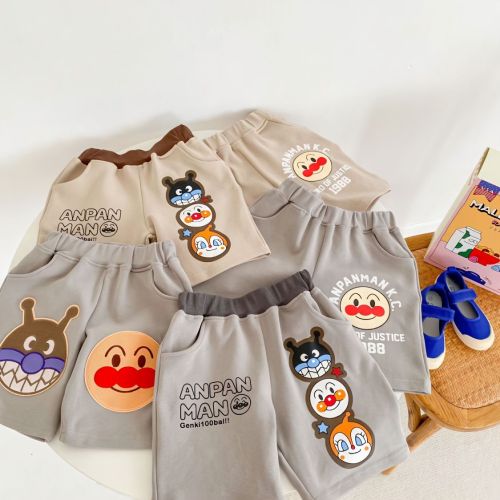 Cotton children's boys and girls 2023 summer new Korean version of the thin section sports cartoon printed beach shorts