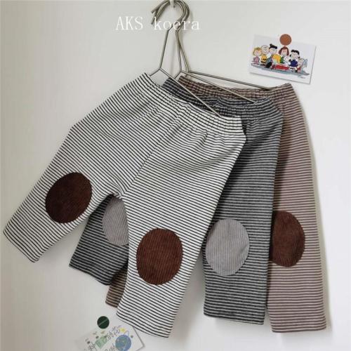 Boys and girls baby striped leggings spring and autumn new children's elastic big PP pants baby spring and autumn outerwear trousers