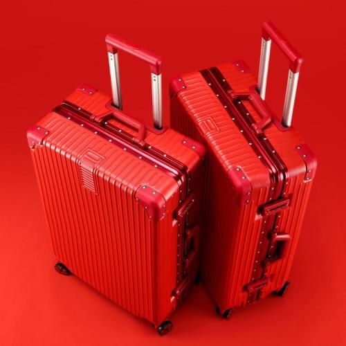 Wedding suitcase dowry box red suitcase trolley box female password wedding with bride dowry pressure to send marriage box