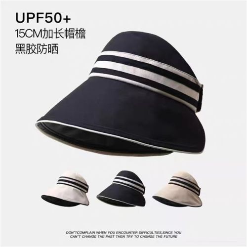 Hat female spring and summer fisherman hat big head circumference cover face anti-ultraviolet sun hat big hat brim sun hat outdoor cycling