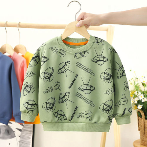 Boys and girls autumn sweater pullover long-sleeved new children's Korean version of fashion tops in the big children's foreign style children's clothing