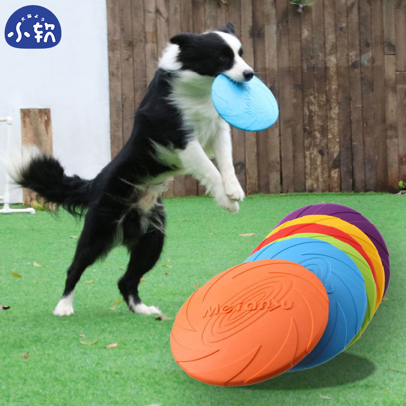 Dog frisbee edge shepherd golden retriever teddy pet dog special frisbee bite resistance training flying saucer pull back standard dog toy