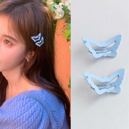 Ju Jingyi's same style blue butterfly hairpin cute 3cm small butterfly hairpin super fairy bb clip bangs side clip