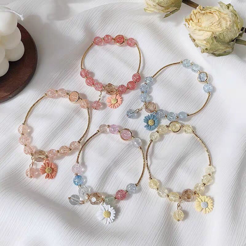Mori small daisy transfer bead bracelet ins wind niche design boudoir honey student female small fresh all-match bracelet