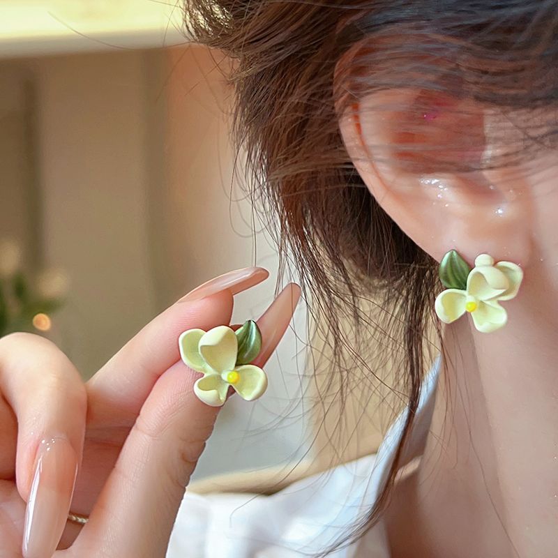 Gardenia Blooming ~ Super Fairy Small Fresh Sweet Flower Earrings 2023 New Spring New Atmosphere Earrings